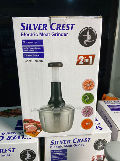 Silver Crest 2-in-1 Electric & Manual Chopper – Chop Faster, Cook Smarter