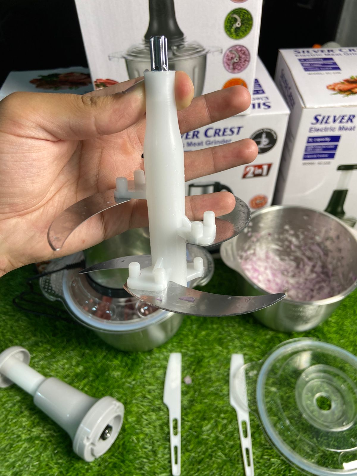 Silver Crest 2-in-1 Electric & Manual Chopper – Chop Faster, Cook Smarter